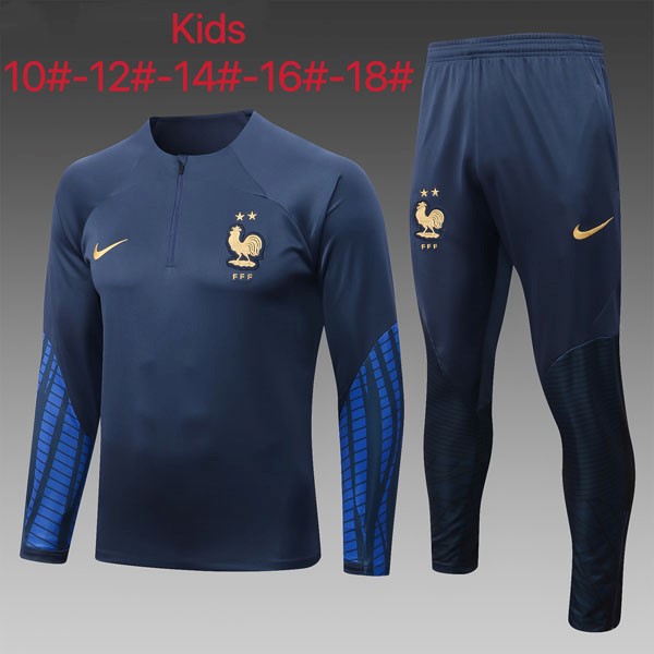 Kinder Trainings-Sweatshirt Frankreich 2023 Blau 3